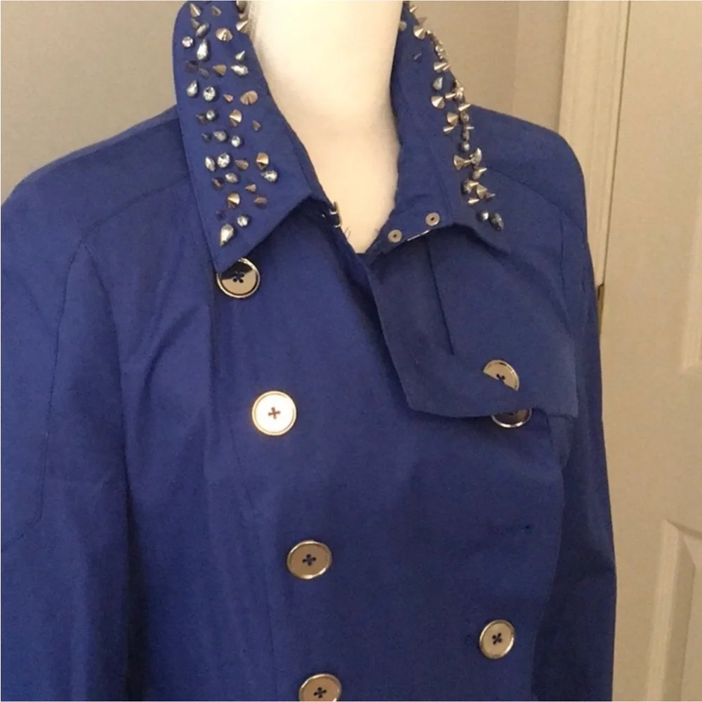 Sam Edelman Vibrant Blue Trench Coat - Picture 5 of 8